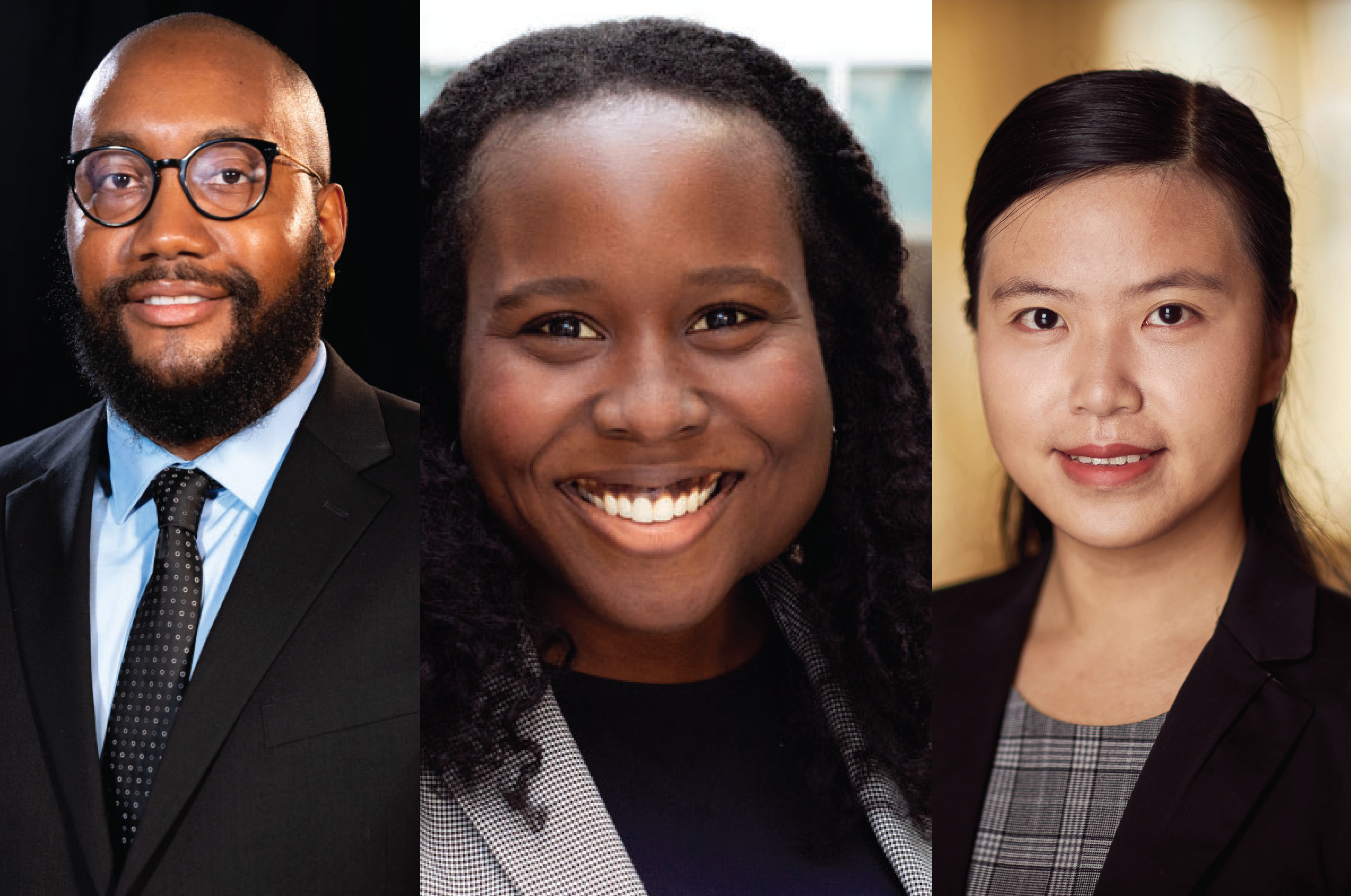 Headshots of Brandon Alston, Chinyere Agbai, and Fangqi Wen
