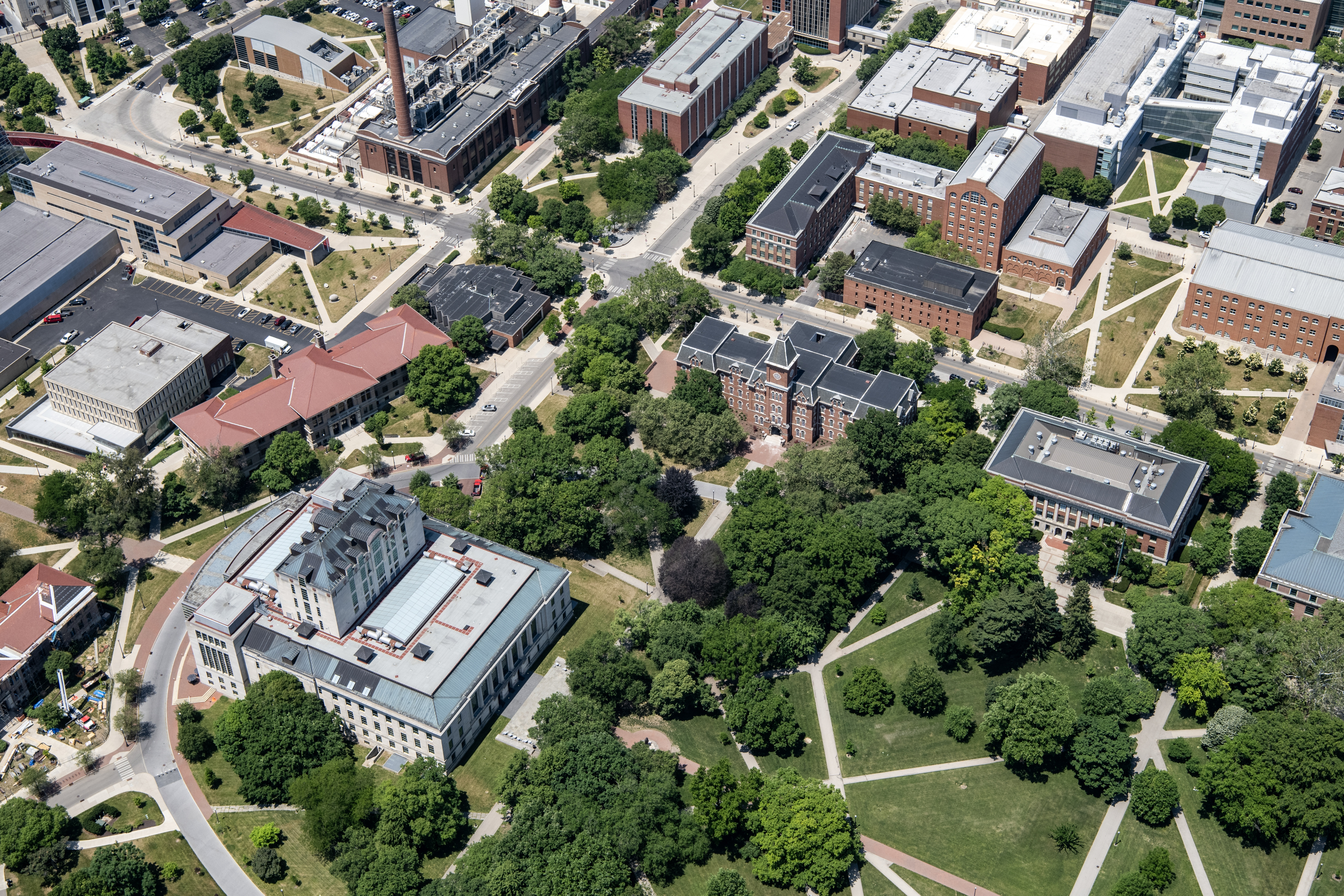 Aerial view of the northwest end of the oval