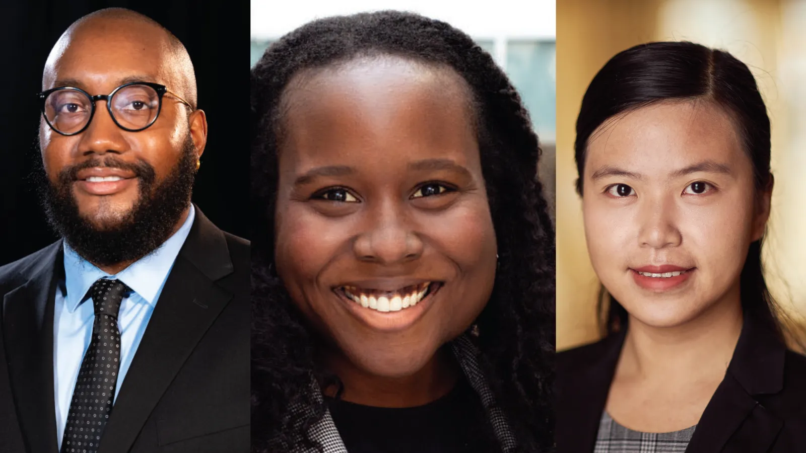 Headshot of Brandon Alston, Chinyere Agbai, and Fangqi Wen