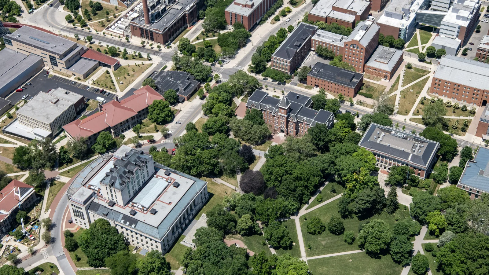 Aerial view of the northwest end of the oval