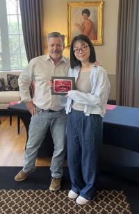 Award recipient, Mei Kuo, and her faculty advisor, Vinnie Roscigno
