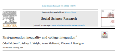 First-generation inequality and college integration. 