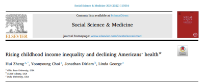 Rising childhood income inequality and declining Americans’ health. 