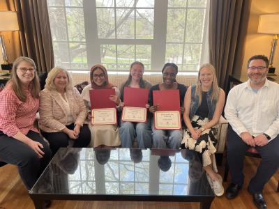 Undergraduate Studies director and Advisors with the student recipients of the Garber Scott Fellowship award