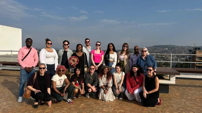 Group photo during study abroad trip in Rwanda