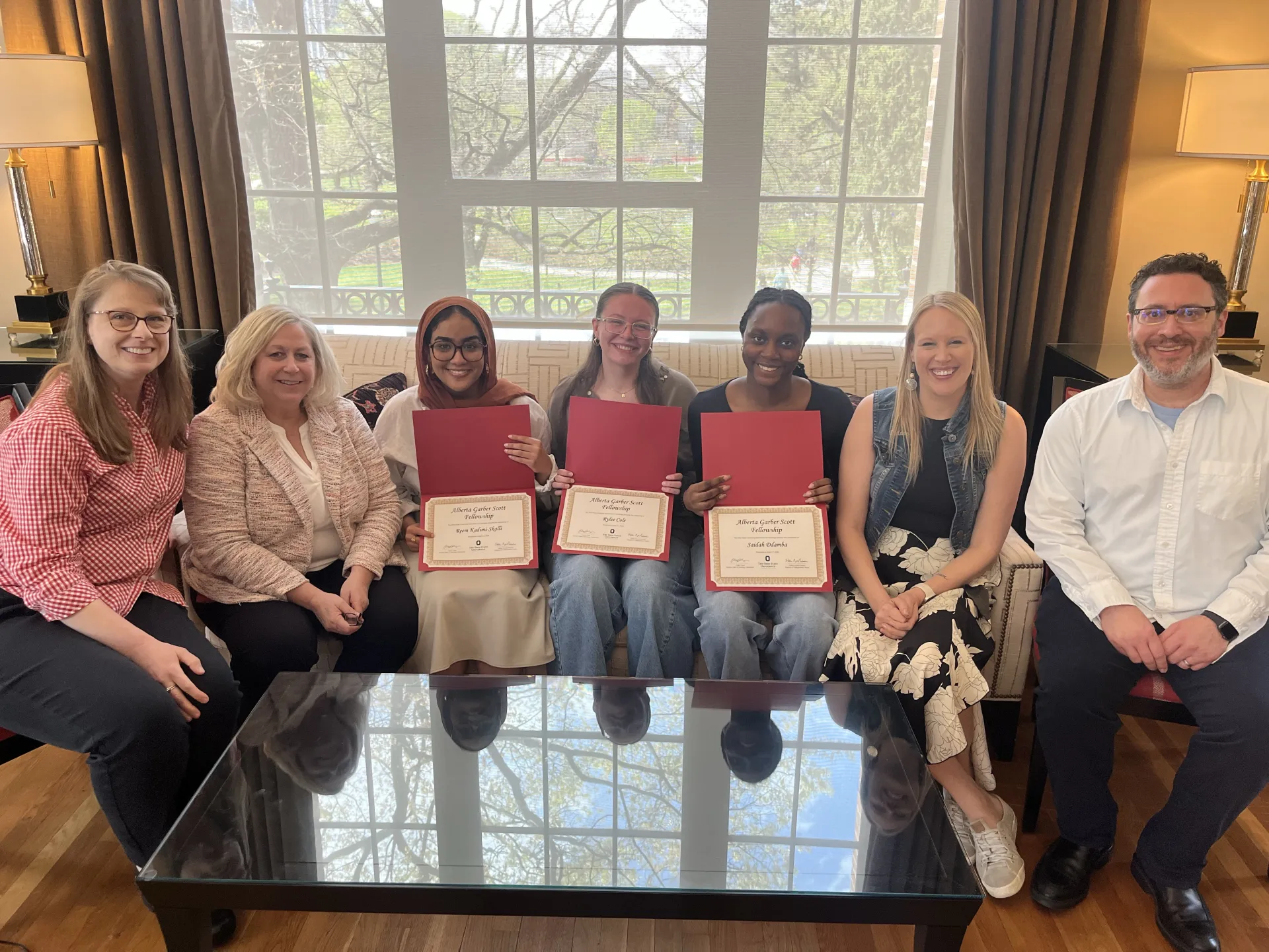 Alberta Garber Scott Scholarship recipients with Sociology's advisors and Director of Undergraduate Studies