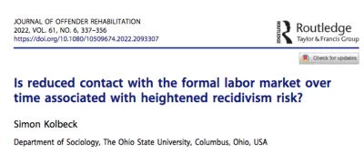 Is reduced contact with the formal labor market over time associated with heightened recidivism risk?