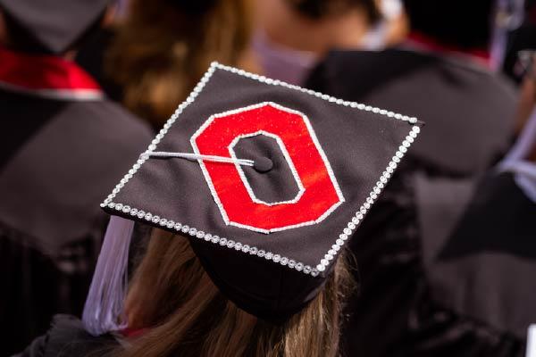 Graduation Cap decorated with Block O