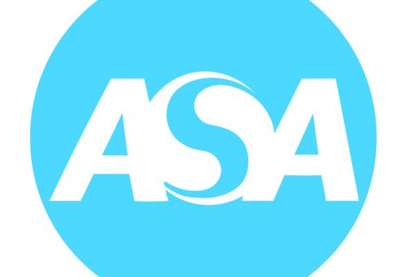 American Sociological Association Logo Logo, blue circle with the letters "A", "S", and "A" in white