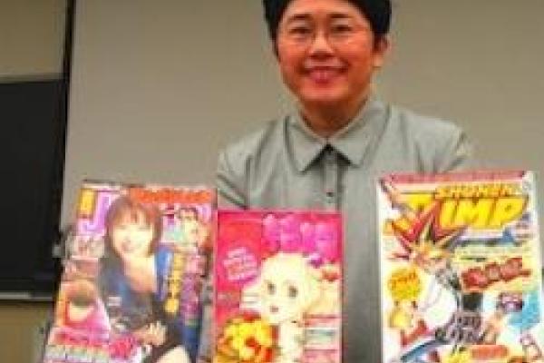Dr. Kinko with Japanes magazines