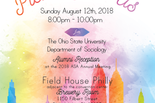 Philadelphia skyline, with invitation text