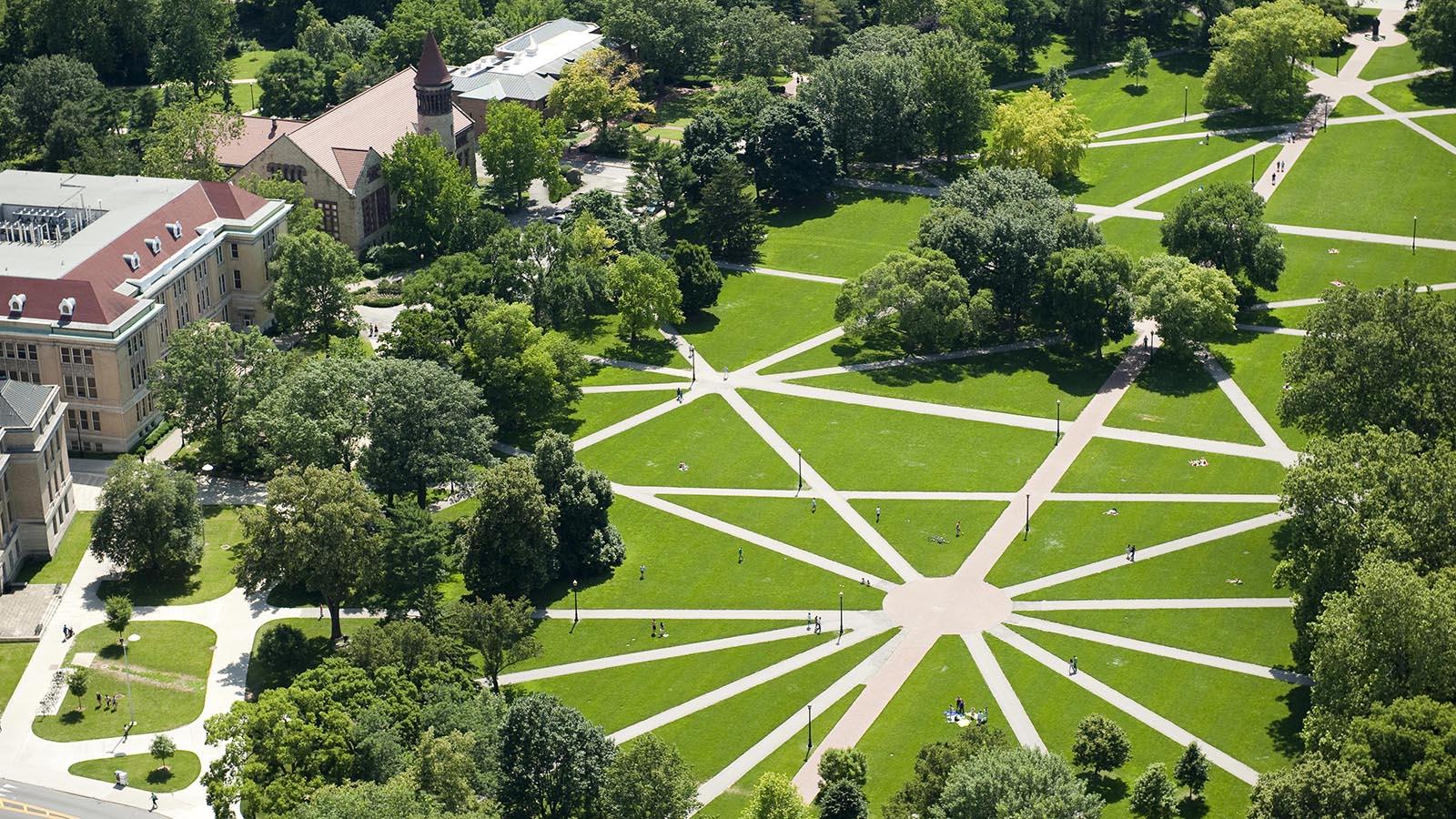 Aerial view of Ohio State Oval